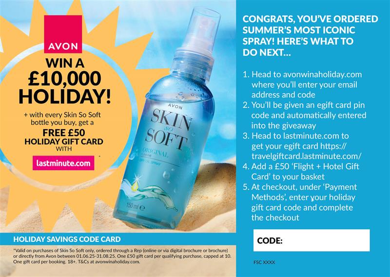 Win A Holiday Competition Entry Card