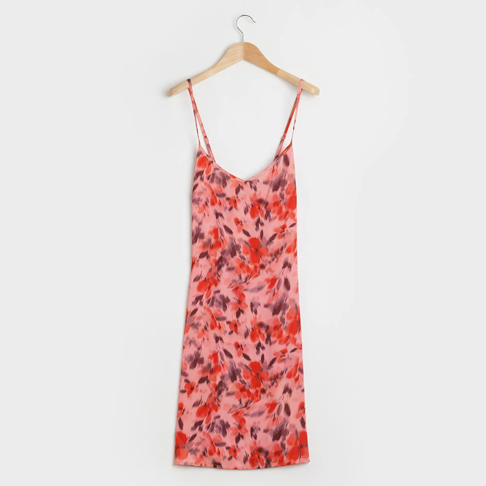 Floral Cross Back Satin Chemise 1 Floral Cross Back Satin Chemise